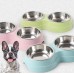 Dog bowl, stainless steel double bowl, with water bottle